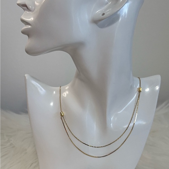 Source Unknown Jewelry - Vintage Slide Necklace Double Strand or single you choose Gold Tone